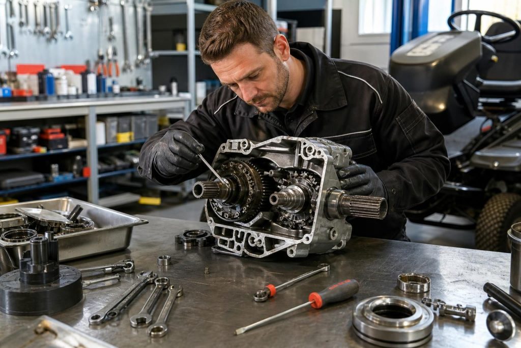 Découvrez notre service expert de diagnostic et réparation de boîtes hydrostatiques pour tracteurs tondeuses, garantissant performance et durabilité de votre matériel de jardin.
