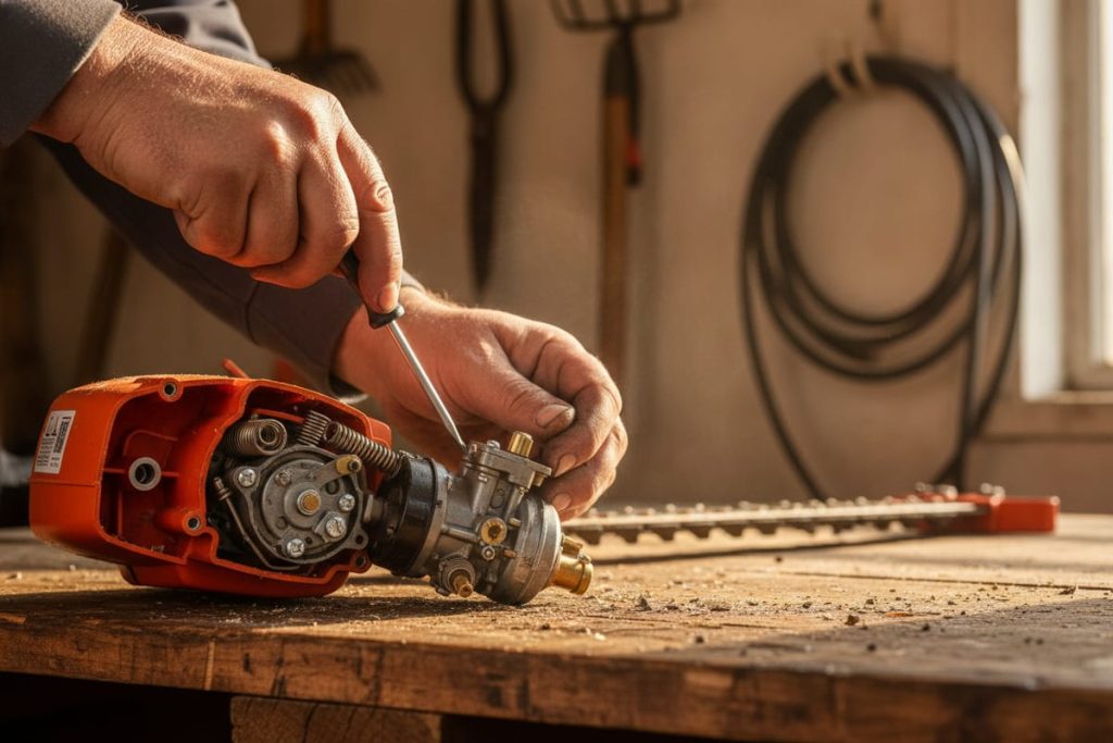 Réglage carburateur taille haie Stihl HS 45 : guide étape par étape